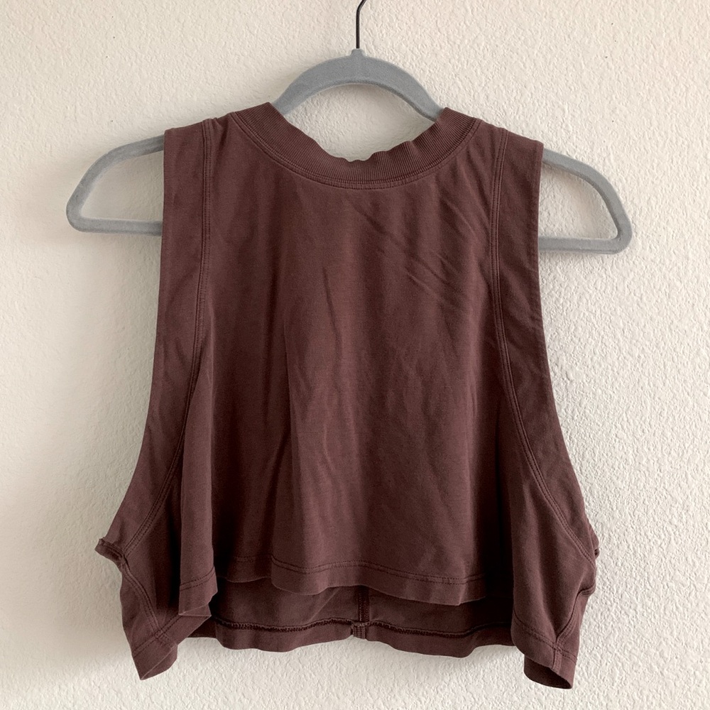 Lululemon All Yours Cropped Tank in Brown Earth